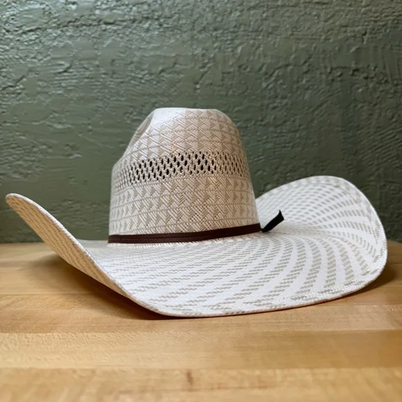 Cowboy’s Custom Greeley Hat Works Straw Rodeo American Hat Size 7 Long Oval